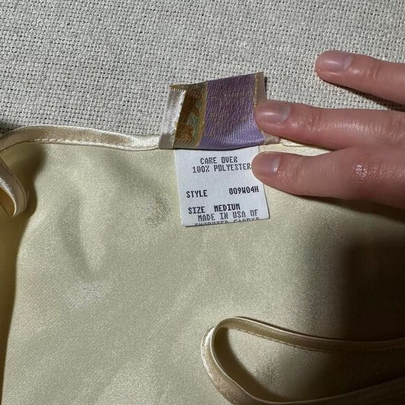 California Dynasty Butter Yellow Satin Lingerie Cami - Picture 4 of 6